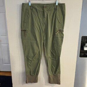 LOVE FROM YAYA Women's Olive Green Cargo Pocket Skinny Ankle Pants Size 10